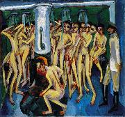 Ernst Ludwig Kirchner The soldier bath or Artillerymen Spain oil painting artist